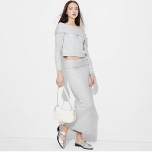 Wild Fable Gray Ribbed Pencil Skirt XXL NWT
